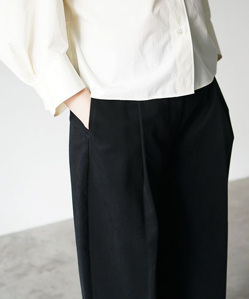 STUDIONICHOLSON スタジオニコルソン.PEACHED COTTON TWILL VOLUME PLEAT PANTS [SNW-145 / BLACK]