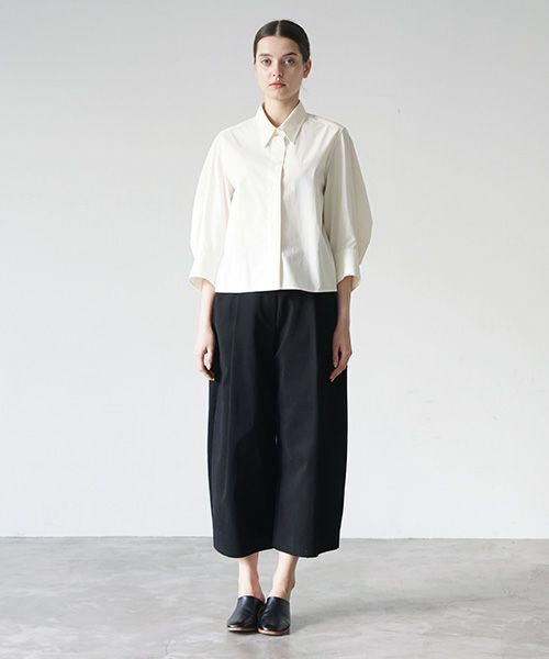 STUDIONICHOLSON スタジオニコルソン.PEACHED COTTON TWILL VOLUME PLEAT PANTS [SNW-145 / BLACK]