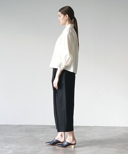 STUDIONICHOLSON スタジオニコルソン.PEACHED COTTON TWILL VOLUME PLEAT PANTS [SNW-145 / BLACK]