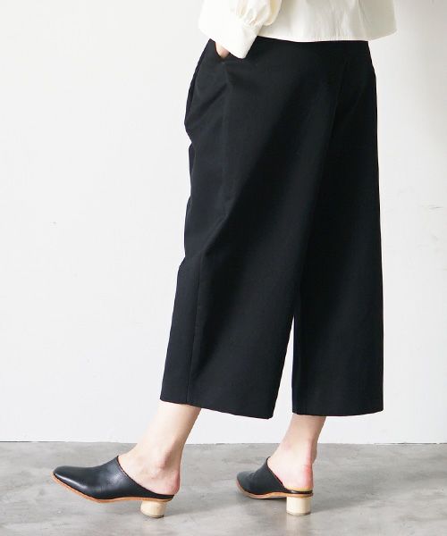 STUDIONICHOLSON スタジオニコルソン.PEACHED COTTON TWILL VOLUME PLEAT PANTS [SNW-145 / BLACK]