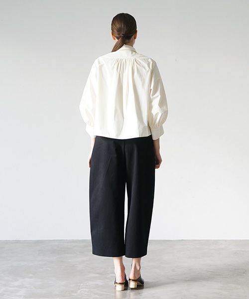 STUDIONICHOLSON スタジオニコルソン.PEACHED COTTON TWILL VOLUME PLEAT PANTS [SNW-145 / BLACK]