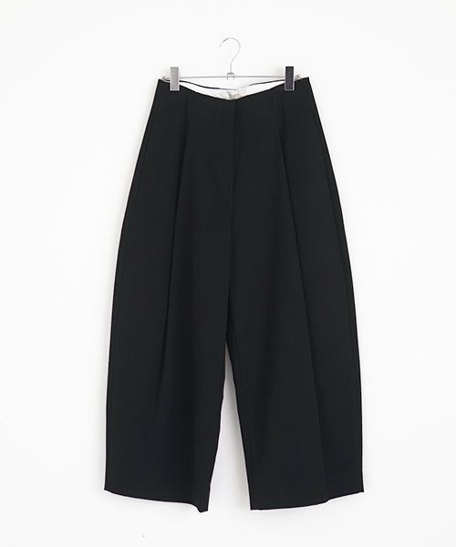 STUDIONICHOLSON スタジオニコルソン.PEACHED COTTON TWILL VOLUME PLEAT PANTS [SNW-145 / BLACK]