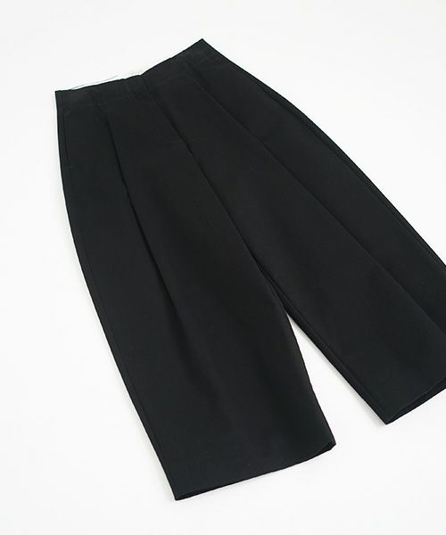STUDIONICHOLSON スタジオニコルソン.PEACHED COTTON TWILL VOLUME PLEAT PANTS [SNW-145 / BLACK]