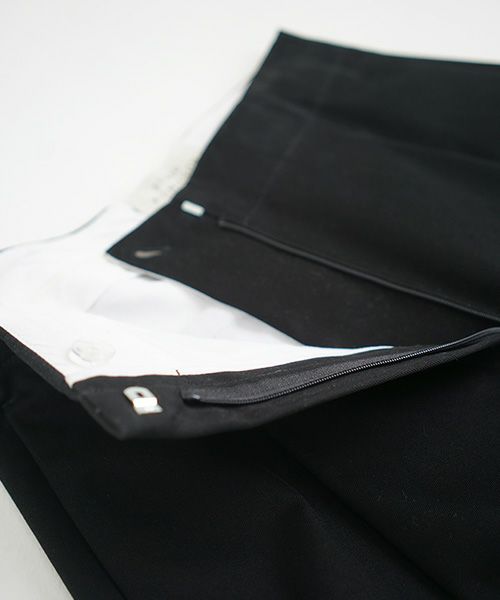STUDIONICHOLSON スタジオニコルソン.PEACHED COTTON TWILL VOLUME PLEAT PANTS [SNW-145 / BLACK]