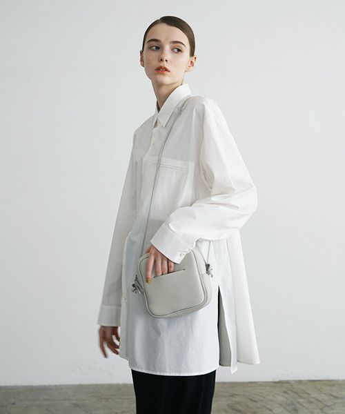 macromauro マクロマウロ.NO LETTER BAG SQUARE S [GREY]_