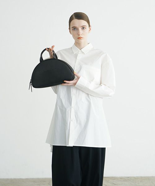 macromauro マクロマウロ.NO LETTER BAG SEMICIRCLE [BLACK]_