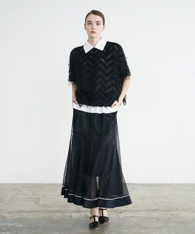 SWANLAKE スワンレイク .メッシュチューリップスカート [SK-1251/BALCK]