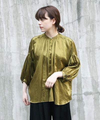 suzuki takayukiスズキタカユキpuff-sleeve blouse [S211-13/spray 