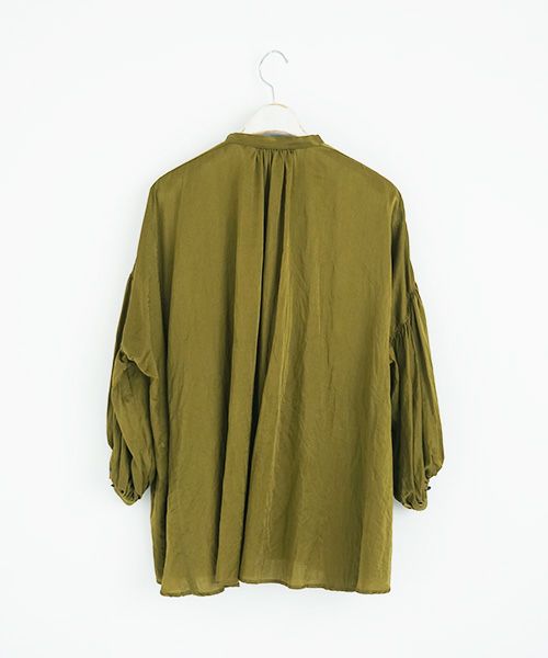 suzuki takayuki スズキタカユキ puff-sleeve blouse [A221-03/khaki/nude]