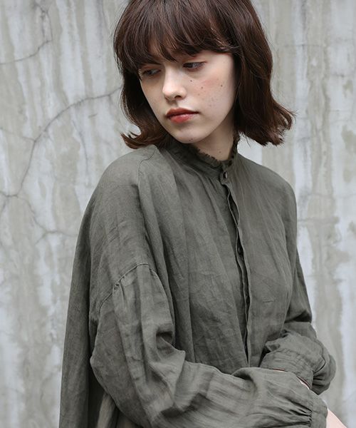 suzuki takayuki, スズキタカユキ, flared blouse [A221-07/khaki]
