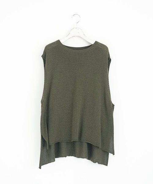 suzuki takayuki スズキタカユキ knitted vest [A221-12/khaki]