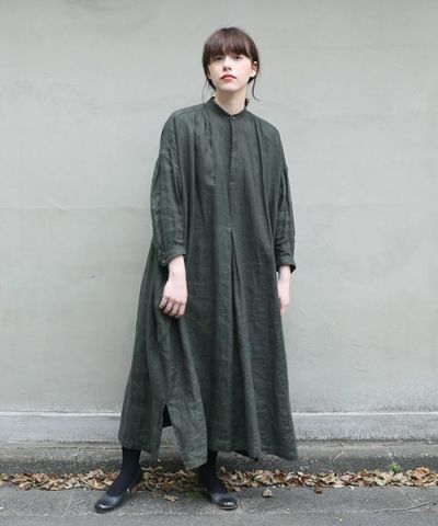 suzuki takayuki.スズキタカユキ.peasant dress [A221-15/khaki]_