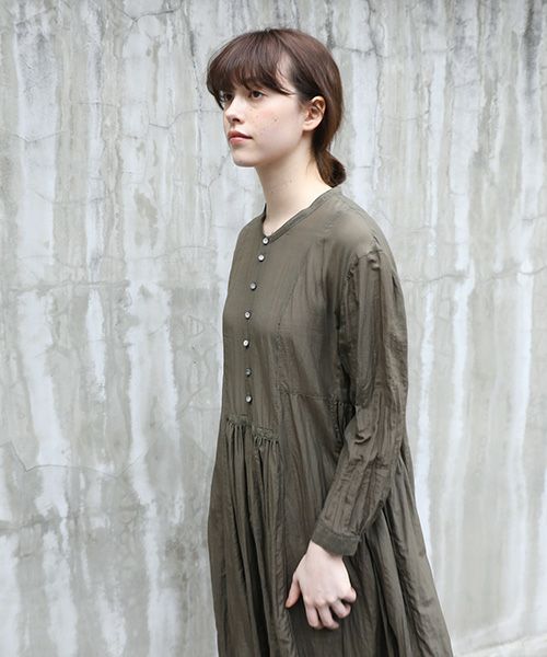 suzuki takayuki.スズキタカユキ.gathered dress [A221-16/khaki]