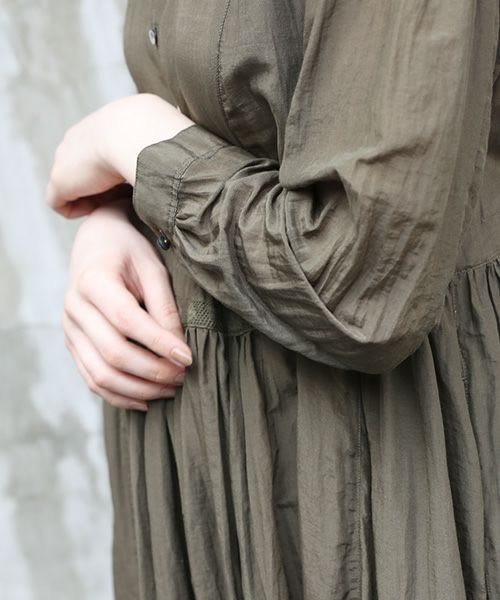 suzuki takayuki.スズキタカユキ.gathered dress [A221-16/khaki]