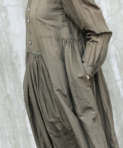 suzuki takayuki.スズキタカユキ.gathered dress [A221-16/khaki]