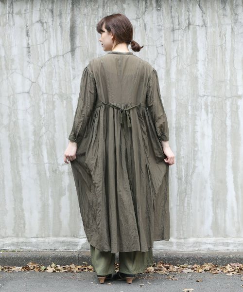 suzuki takayuki.スズキタカユキ.gathered dress [A221-16/khaki]