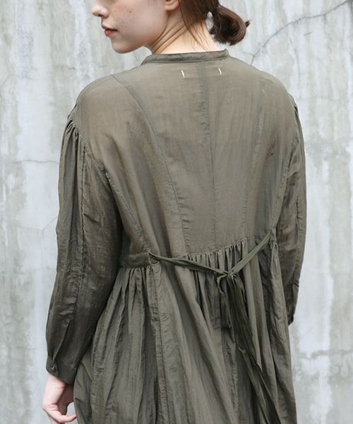 suzuki takayuki.スズキタカユキ.gathered dress [A221-16/khaki]