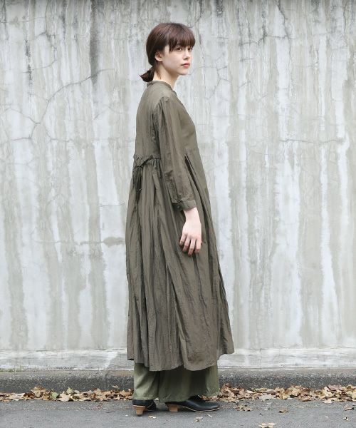 suzuki takayuki.スズキタカユキ.gathered dress [A221-16/khaki]