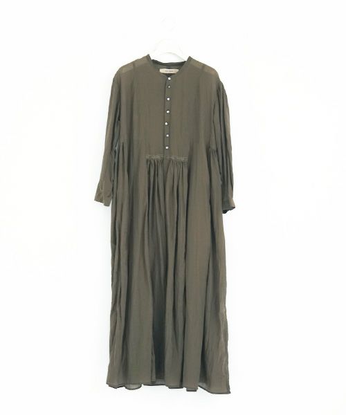 suzuki takayuki.スズキタカユキ.gathered dress [A221-16/khaki]