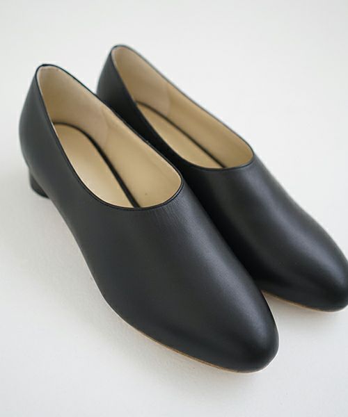 _Fot wood heel mules_octagon [0902s・black]