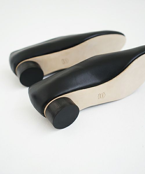 _Fot wood heel mules_octagon [0902s・black]