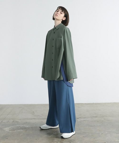VUy.ヴウワイ.two slit shirt vuy-a12-s01[GREEN]