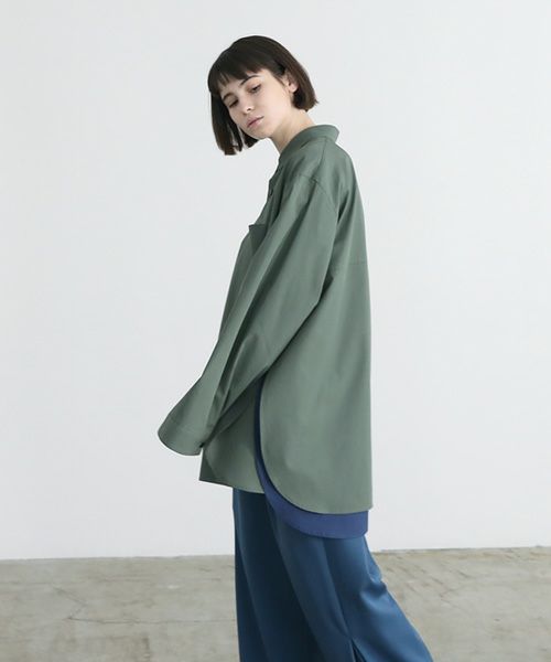 VUy.ヴウワイ.two slit shirt vuy-a12-s01[GREEN]
