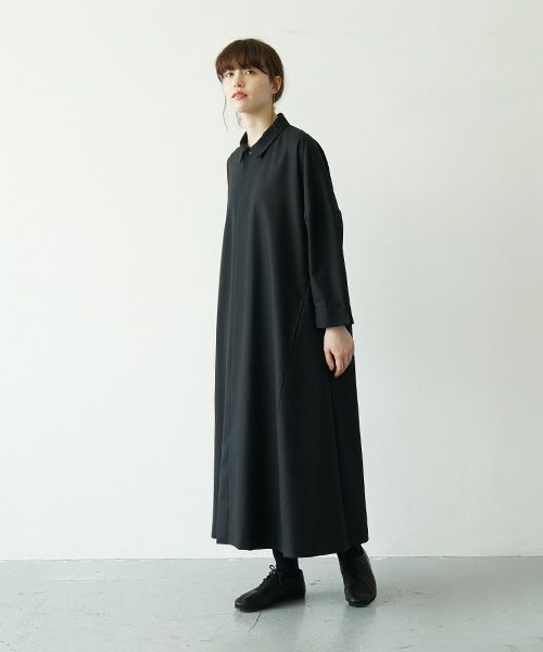 Mochi.モチ.a-line coat dress [ma21-op-01/black]