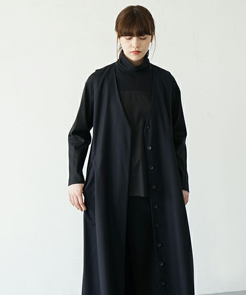Mochi.モチ.vest dress [ma21-op-04/black]