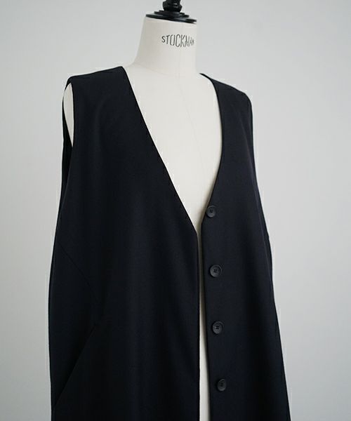Mochi.モチ.vest dress [ma21-op-04/black]