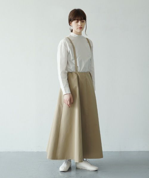 Mochi.モチ.panel suspender skirt [ma21-sk-01/khaki beige]