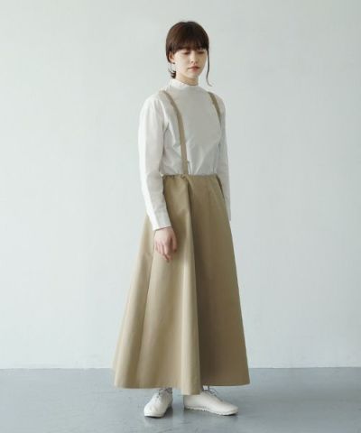 Mochi.モチ.panel suspender skirt [ma21-sk-01/khaki beige]