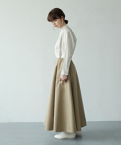 Mochi.モチ.panel suspender skirt [ma21-sk-01/khaki beige]