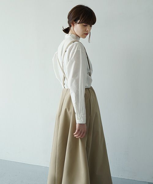 Mochi.モチ.panel suspender skirt [ma21-sk-01/khaki beige]