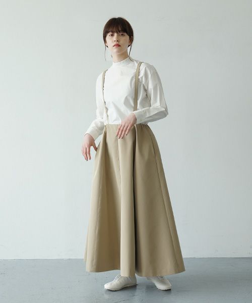 Mochi.モチ.panel suspender skirt [ma21-sk-01/khaki beige]