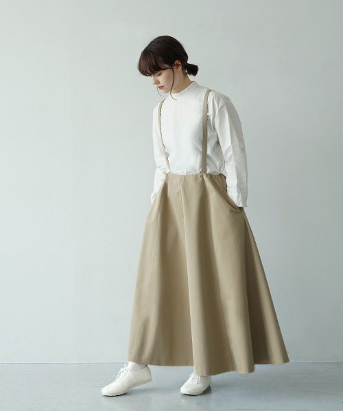 Mochi.モチ.panel suspender skirt [ma21-sk-01/khaki beige]