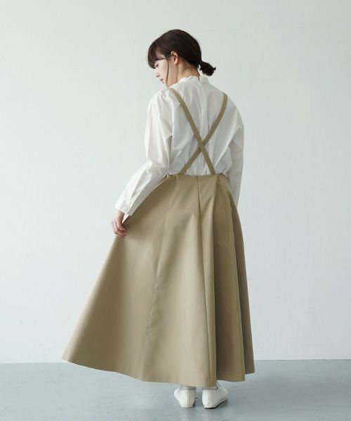 Mochi.モチ.panel suspender skirt [ma21-sk-01/khaki beige]