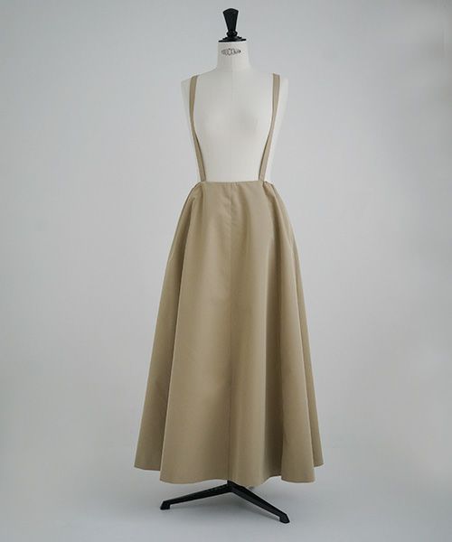 Mochi.モチ.panel suspender skirt [ma21-sk-01/khaki beige]