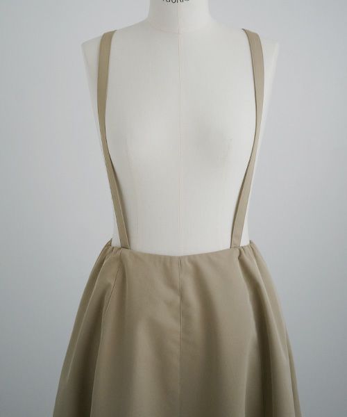 Mochi.モチ.panel suspender skirt [ma21-sk-01/khaki beige]