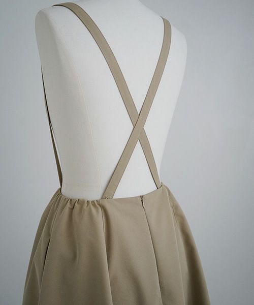 Mochi.モチ.panel suspender skirt [ma21-sk-01/khaki beige]