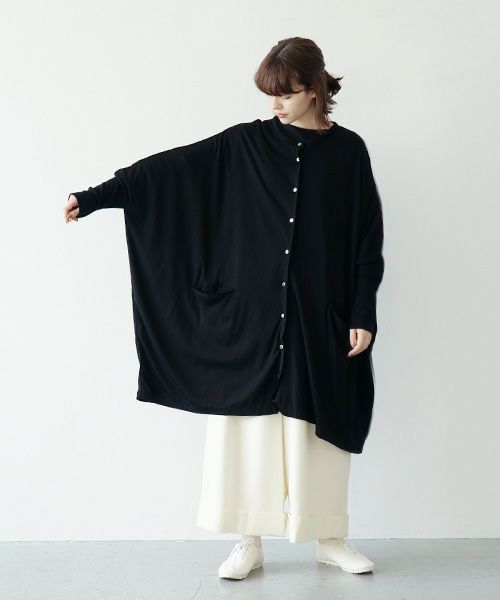 Mochi.モチ.dolman long knit cardigan [ma21-ca-01/black]