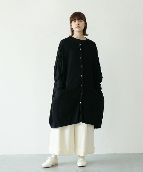 Mochi.モチ.dolman long knit cardigan [ma21-ca-01/black]
