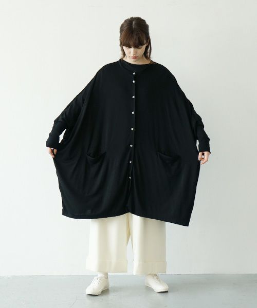 Mochi.モチ.dolman long knit cardigan [ma21-ca-01/black]