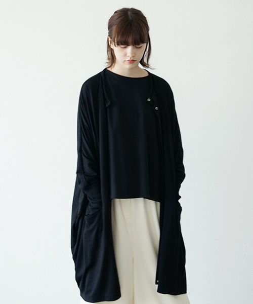 Mochi.モチ.dolman long knit cardigan [ma21-ca-01/black]