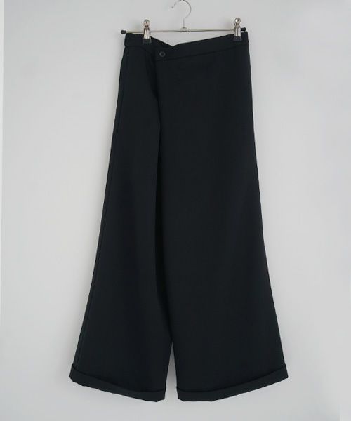 Mochi.モチ.asymmetry wide pants [ma21-pt-01/black]