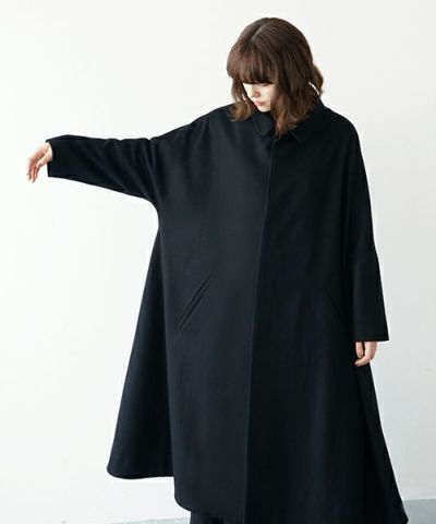 Mochi.モチ.stand fall collar coat [ma21-co-02/black]