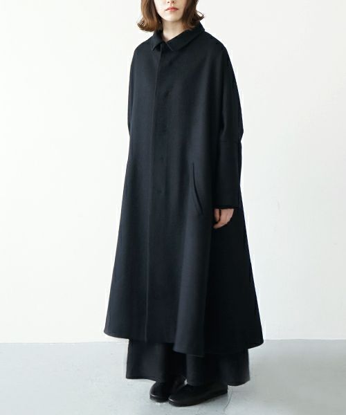 Mochi.モチ.stand fall collar coat [ma21-co-02/black]
