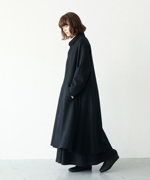 Mochi.モチ.stand fall collar coat [ma21-co-02/black]