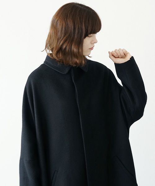 Mochi.モチ.stand fall collar coat [ma21-co-02/black]