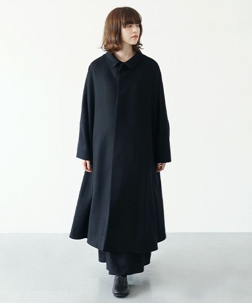 Mochi.モチ.stand fall collar coat [ma21-co-02/black]